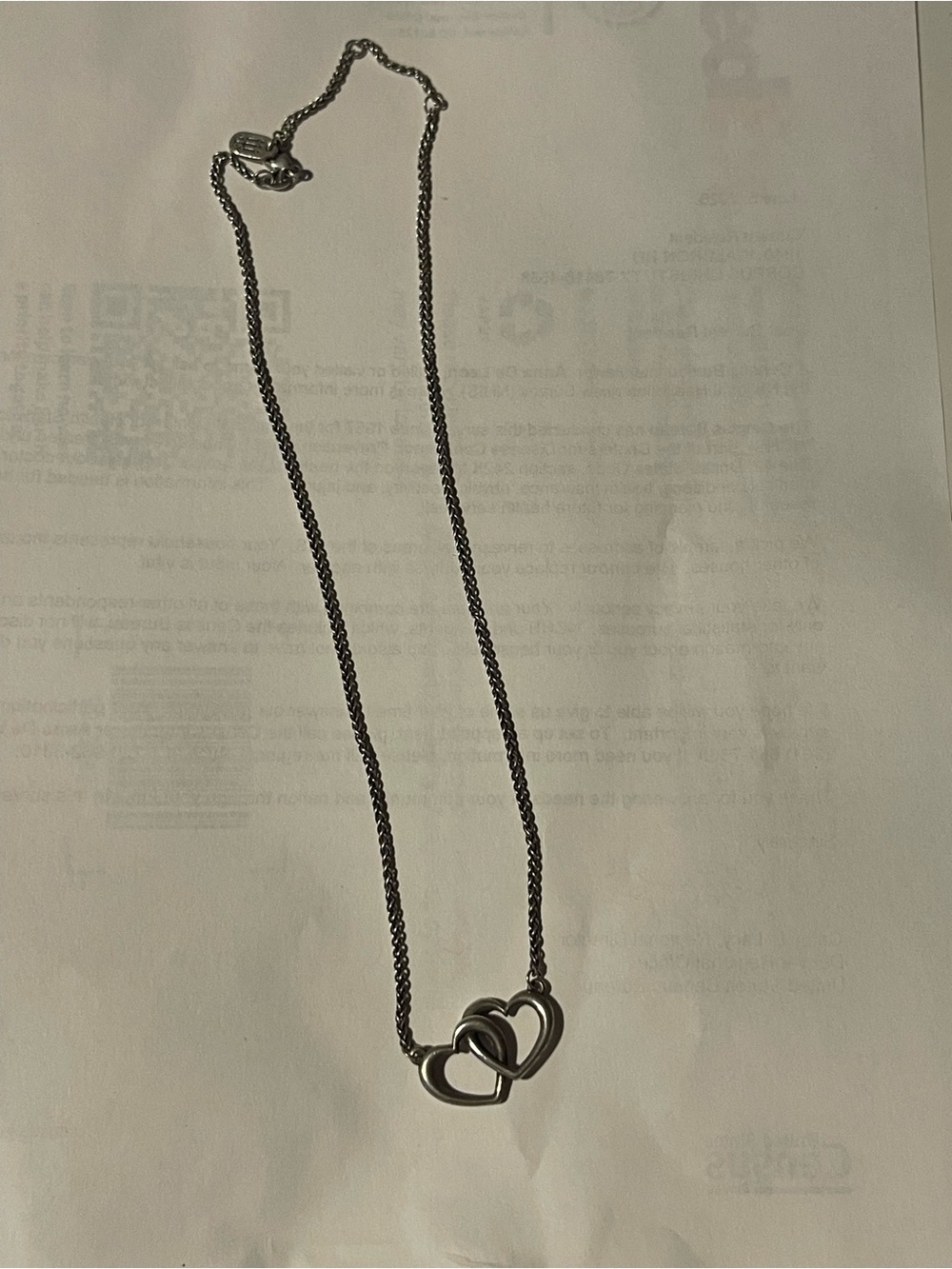 James Avery Silver Interlocking Heart Necklace